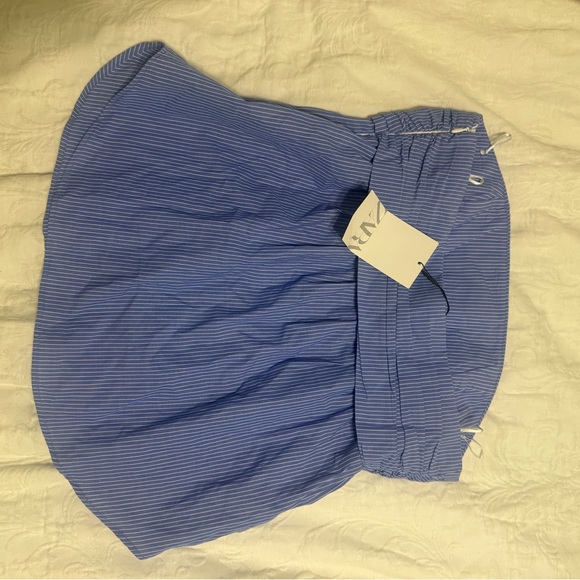 Zara Blue Striped Blouse - Picture 4 of 8